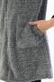 Zippered Fleece Long Gray Plush Vest - 2