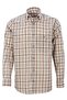 Men's Brown 100% Cotton Long Sleeve Collar Buttoned Single Pocket Checkered Classic Cut Shirt - 2