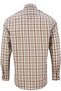 Men's Brown 100% Cotton Long Sleeve Collar Buttoned Single Pocket Checkered Classic Cut Shirt - 4