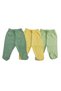 Baby Booties Bottom Breathable Fabric Solid Color (Pack of 3 Green-Yellow-Mold Green) - 3