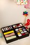 4-Piece Black Children's Room Closet Drawer Underwear Sock Organizer Honeycomb Accordion Organizer - 4