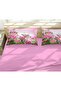 Pink Rose and Butterfly Themed 3D Digital Printed Double Duvet Cover Set - 3