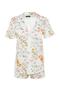 Çok Renkli %100 Pamuklu Çiçek Desenli Şortlu Örme Pijama Takımı THMSS23PT00020 - 6