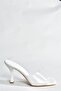 White Transparent Thick Heeled Women's Slippers P590033209 - 6