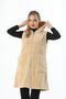 Polar Cream Color Zippered Long Vest - 6