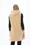 Polar Cream Color Zippered Long Vest - 7