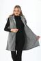 Zippered Fleece Long Gray Plush Vest