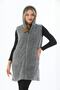 Zippered Fleece Long Gray Plush Vest - 8
