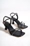 Sydney Black Stoned Evening Dress Short Heeled Shoes - 4