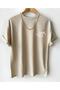 Men's Beige Happy Face Printed Oversize Tshirt