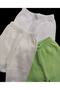 Baby Booties Bottom Breathable Fabric Solid Color (Pack of 3 White-cream-teal Green) - 4