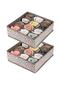 2-Piece Gray Children's Room Closet Drawer Underwear Sock Organizer Honeycomb Accordion Organizer
