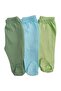 Baby Booties Bottom Breathable Fabric Solid Color (Pack of 3 - Water Green - Mold Green) - 3