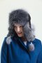 قبعة شتوية من الجلد الطبيعي Ushanka للنساء - 2