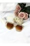 Undea Cat Eye Square Transparent Light Brown Women's Sunglasses - 2