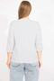 Women's White Large Size Cotton Fabric Blouse with Ornamental Buckle on the Collar and Point Pattern 65n35561 - 3