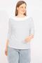 Women's White Large Size Cotton Fabric Blouse with Ornamental Buckle on the Collar and Point Pattern 65n35561 - 8