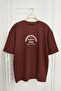 Brown Oversize/Wide Cut Text Printed T-Shirt Tmnss23Ts00083 - 5