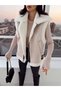 Women's Fur-Lined Suede Leather-Look Vest - 2