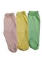 Baby Booties Bottom Breathable Fabric Solid Color (Pack of 3 Green-yellow-salmon) - 2