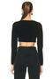 Women's Black Double Layer Jersey Square Neck Crop Top - 3