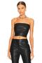 Women's Faux Leather Strapless Crop Top
