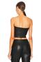 Women's Faux Leather Strapless Crop Top - 3