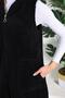 Polar Black Plush Long Vest - 3