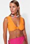 Turuncu Üçgen Kaplı Düğümlü Bikini Üstü TBESS23BU00018 - 2