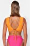 Turuncu Üçgen Kaplı Düğümlü Bikini Üstü TBESS23BU00018 - 6