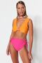 Fuşya Cut Out Detaylı Regular Yüksek Bel Bikini Altı TBESS23BA00018 - 3