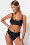 High Waist Normal Leg Bikini Bottom with Black Accessories TBESS23BA00115 - 3