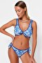 Şal Desen Nakışlı Regular Normal Bel Bikini Altı TBESS23BA00232 - 2