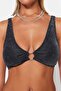 Black Triangle Covered Bikini Top with Glittery Accessories Tbess23Bu00306 - 5