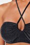 Black Strapless Glitter Bikini Top TBESS23BU00302 - 5