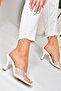 White Transparent Thick Heeled Women's Slippers P590033209