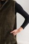 Polar Khaki Green Zippered Long Vest - 3