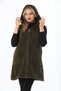 Polar Khaki Green Zippered Long Vest - 7