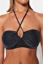 Black Strapless Glitter Bikini Top TBESS23BU00302 - 4