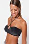 Black Strapless Glitter Bikini Top TBESS23BU00302 - 3