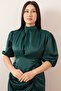 Chief Collar Slit Satin Dress 22-257 - 2