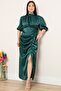 Chief Collar Slit Satin Dress 22-257 - 5