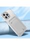 Apple iPhone 13 Pro Case Transparent Zore Setra Clear Silicone Cover with Card Holder - 4