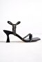 Sydney Black Stoned Evening Dress Short Heeled Shoes - 2