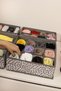 4-Piece Gray Children's Room Closet Drawer Underwear Sock Organizer Honeycomb Accordion Organizer - 7