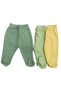 Baby Booties Bottom Breathable Fabric Solid Color (Pack of 3 Green-Yellow-Mold Green) - 4