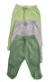 Baby Booties Bottom Breathable Fabric Solid Color (Pack of 3 Green-gray-mould Green)