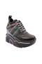 Women's Thick Sole Lace-Up Sports Shoes Black Wrinkled Patent Leather Red 2128106 - 3
