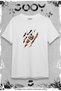 Tiger Claw Printed White Oversize Tshirt