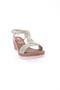 Women's Wedge Sole Braided Sandals with Elastic Back Gold Linen 21472328 - 2
